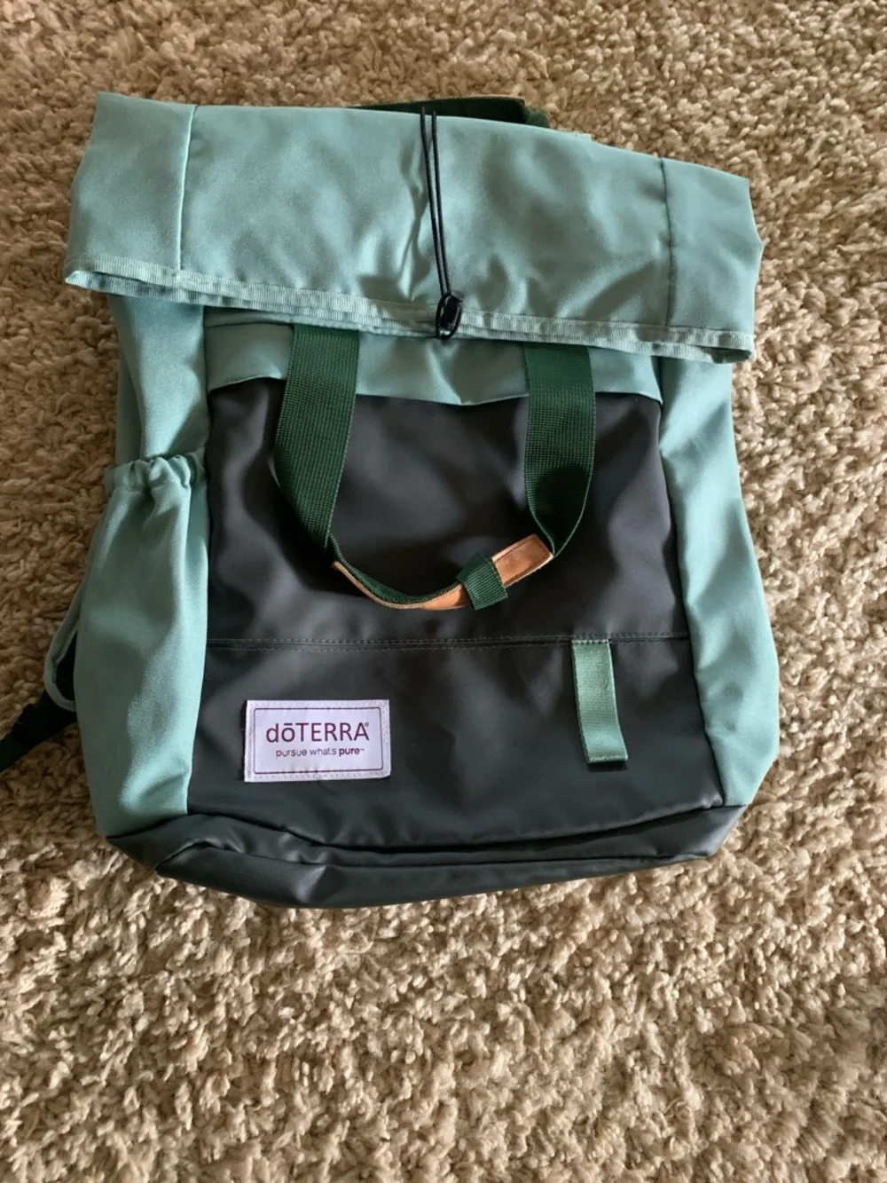 Doterra Two-Tone Green Rolltop Backpack